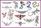 Temporary Tattoo Stencils Booklet Set 6 with 15 Large Different Self-Adhesive Reusable Stencil Designs